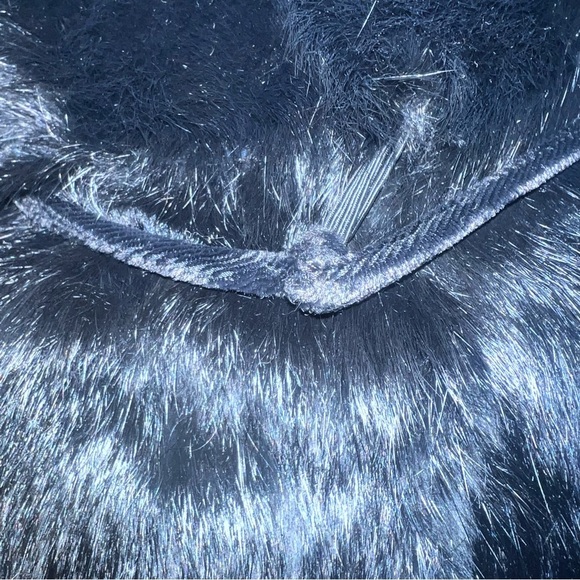 Rabbit Fur Zip Up Mob Wife Fur Coat With Tail Tassels Black M - Picture 11 of 15